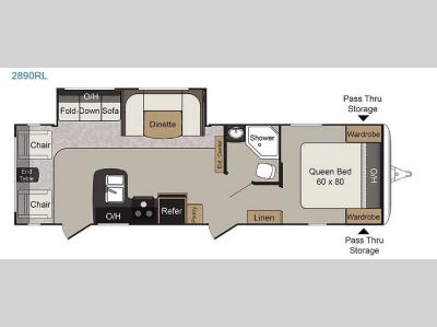 Floorplan - 2017 Keystone RV Passport 2890RL Grand Touring