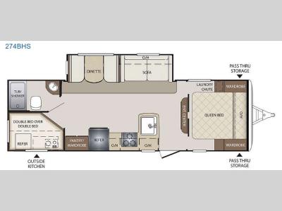 Floorplan - 2017 Keystone RV Bullet 274BHS