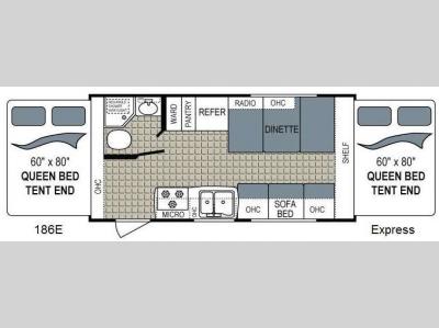 Floorplan - 2017 Dutchmen RV Kodiak Express 186E