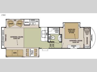 Floorplan - 2017 Forest River RV Cedar Creek Silverback 29RE