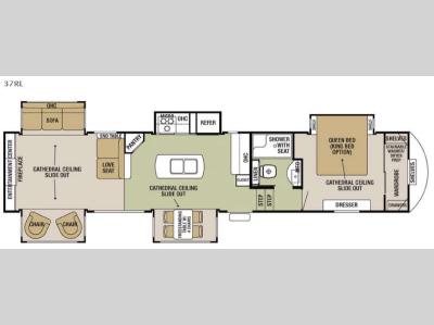 Floorplan - 2017 Forest River RV Cedar Creek Silverback 37RL