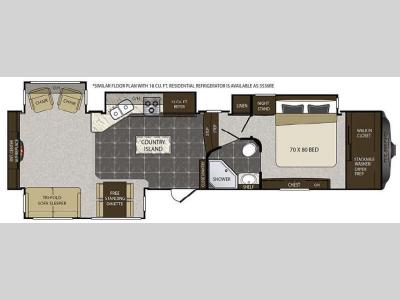 Floorplan - 2017 Keystone RV Alpine 3535RE