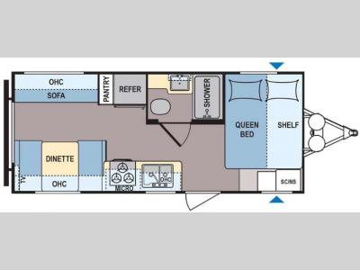 Floorplan - 2017 Dutchmen RV Coleman Lantern Series 192RDWE