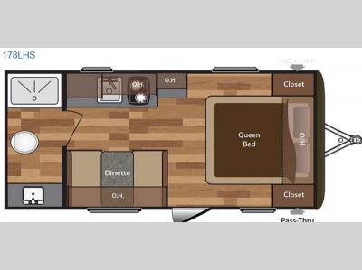 Floorplan - 2017 Keystone RV Hideout Single Axle 178LHS