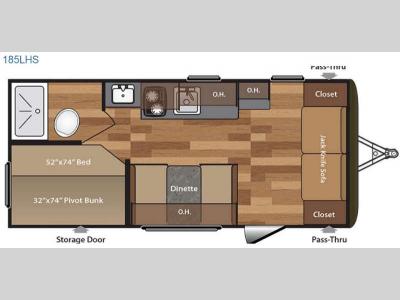 Floorplan - 2017 Keystone RV Hideout Single Axle 185LHS