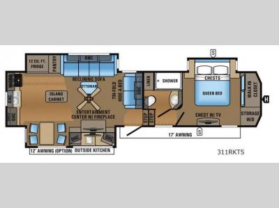 Floorplan - 2017 Jayco North Point 311RKTS