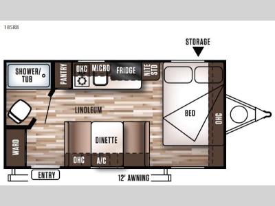 Floorplan - 2017 Forest River RV Wildwood X Lite FS 185RB