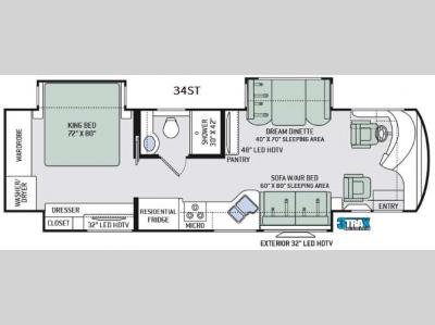 Floorplan - 2017 Thor Motor Coach Tuscany XTE 34ST