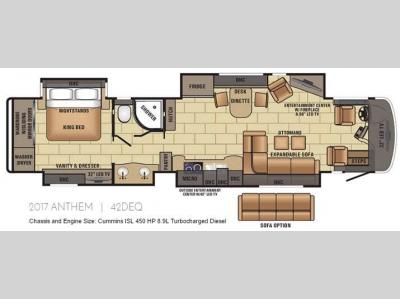 Floorplan - 2017 Entegra Coach Anthem 42DEQ