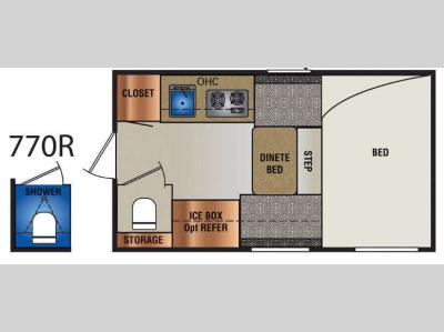 Floorplan - 2017 Travel Lite Truck Campers 770R Super Lite