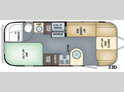 Floorplan - 2017 Airstream RV Flying Cloud 23D