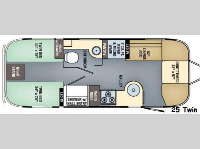 Floorplan - 2017 Airstream RV Flying Cloud 25 Twin