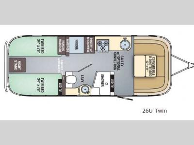 Floorplan - 2017 Airstream RV Flying Cloud 26U Twin