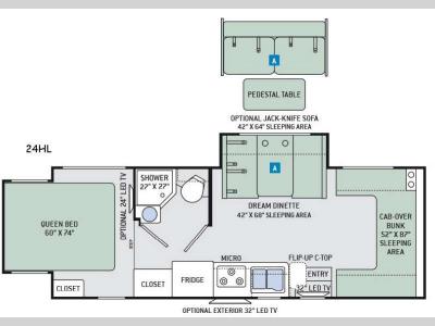 Floorplan - 2017 Thor Motor Coach Four Winds Sprinter 24HL