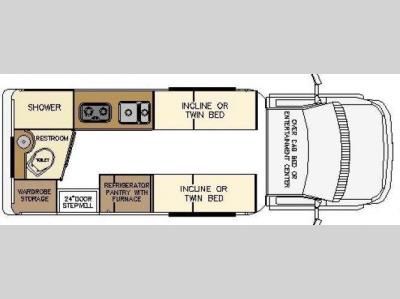 Floorplan - 2017 Born Free Freedom Incline or Twin Bed