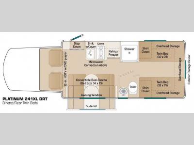 Floorplan - 2016 Coach House Platinum II 241XL DRT
