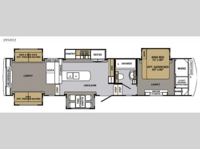 Floorplan - 2017 Forest River RV Cardinal 3950TZ