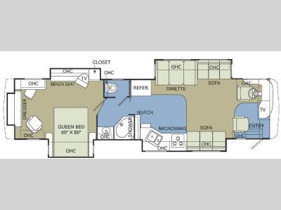 Floorplan - 2006 Holiday Rambler Ambassador 40PLQ
