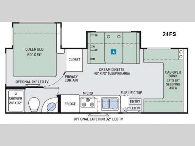 Floorplan - 2017 Thor Motor Coach Four Winds Sprinter 24FS