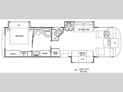 Floorplan - 2007 Holiday Rambler Arista 310