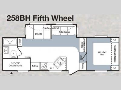 Floorplan - 2007 Keystone RV Hornet 258BH