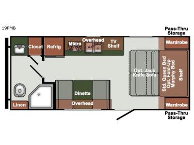 Floorplan - 2017 Gulf Stream RV Gulf Breeze Ultra Lite 19 FMB