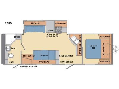 Floorplan - 2017 Shasta RVs Revere 27RB