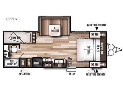 Floorplan - 2017 Forest River RV Wildwood X-Lite 230BHXL