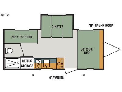 Floorplan - 2017 KZ Sportsmen Classic 181BH