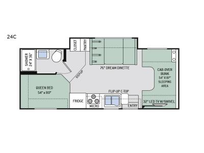 Floorplan - 2017 Thor Motor Coach Four Winds 24C