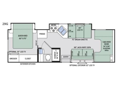 Floorplan - 2017 Thor Motor Coach Four Winds 29G