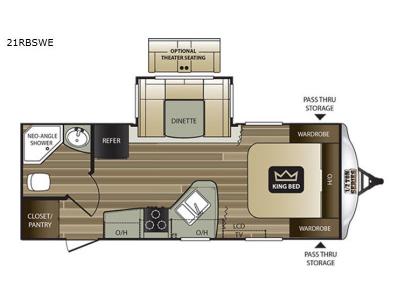 Floorplan - 2017 Keystone RV Cougar Half-Ton Series 21RBSWE