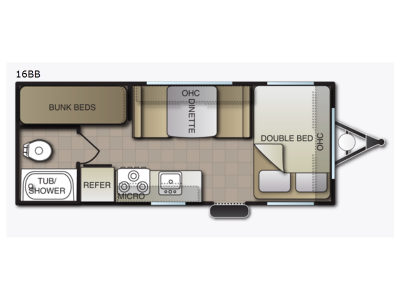 Floorplan - 2017 Pacific Coachworks Mighty Lite M16BB
