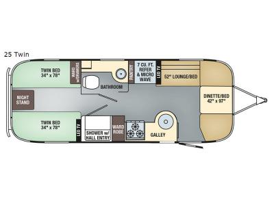 Floorplan - 2017 Airstream RV Flying Cloud 25 Twin