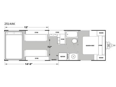 Floorplan - 2017 Eclipse Iconic Pro Lite 2514AK