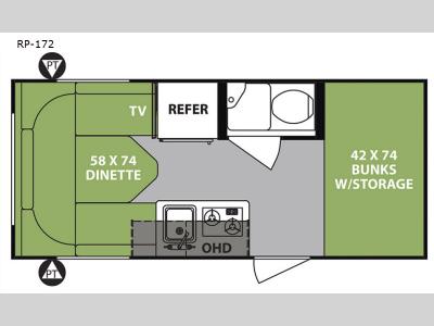 Floorplan - 2017 Forest River RV R Pod RP-172