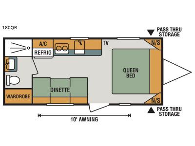 Floorplan - 2017 KZ Sportsmen Classic 180QB
