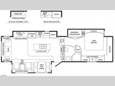 Floorplan - 2007 DRV Luxury Suites Mobile Suites 36 SB3