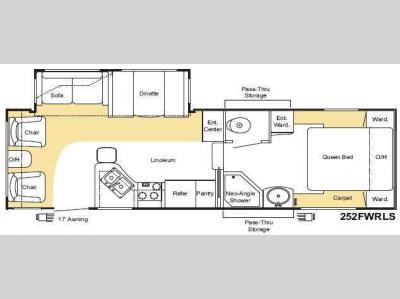 Floorplan - 2008 Keystone RV Sprinter Copper Canyon 252FWRLS