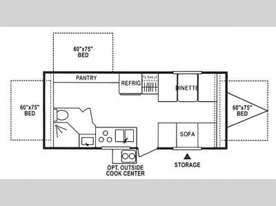 Floorplan - 2007 KZ Coyote 22CT