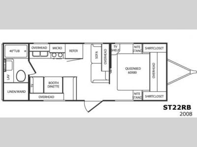 Floorplan - 2008 CrossRoads RV Sunset Trail ST22RB