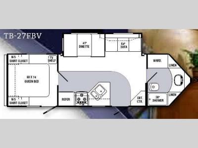 Floorplan - 2008 R-Vision Trail Bay V-Series TB27FBV