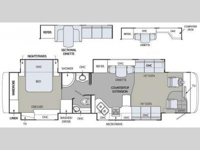 Floorplan - 2009 Holiday Rambler Scepter 42 PDQ