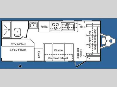 Floorplan - 2008 Keystone RV Hideout 19FLB