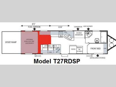 Floorplan - 2008 Forest River RV Sandstorm T27RDSP