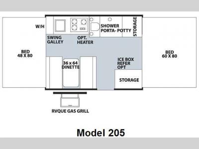 Floorplan - 2009 Forest River RV Flagstaff MAC/LTD Series 205