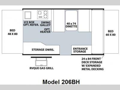 Floorplan - 2009 Forest River RV Flagstaff MAC/LTD Series 206BH