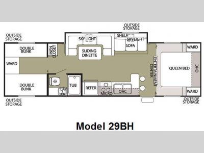 Floorplan - 2009 Forest River RV Cherokee Grey Wolf 29BH