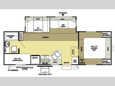 Floorplan - 2008 Forest River RV Salem LE 24BHSS