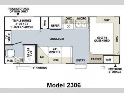 Floorplan - 2009 Forest River RV Rockwood Mini Lite 2306